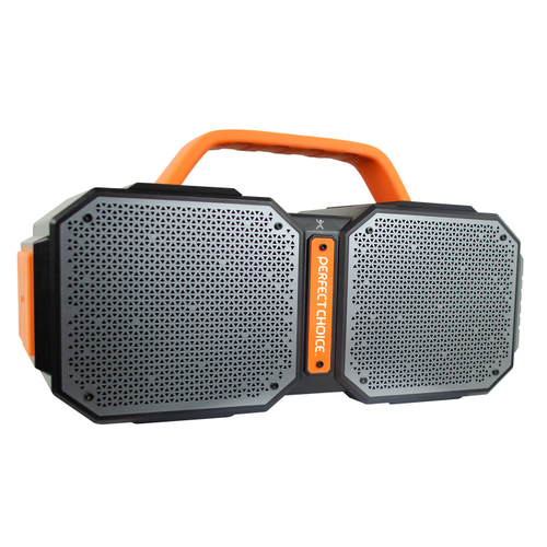 Bocina Perfect Choice Agua Goliat Bt, Inalámbrico y Alámbrico, Negro, Naranja