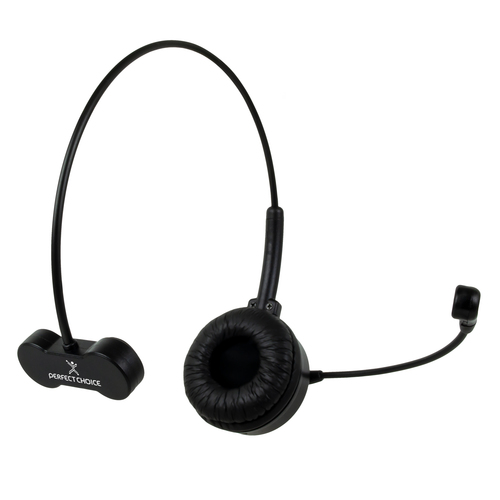 Diadema Perfect Choice PC-116899, Monoaural, Bluetooth 5.0, Microfono Boom, Bateria 10 Horas, Negro.