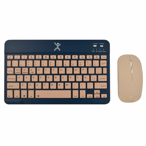 Kit Teclado y Mouse Perfect Choice Genova Interruptor de Llave de Tijera, Inalámbrico, 1600 dpi, Azul