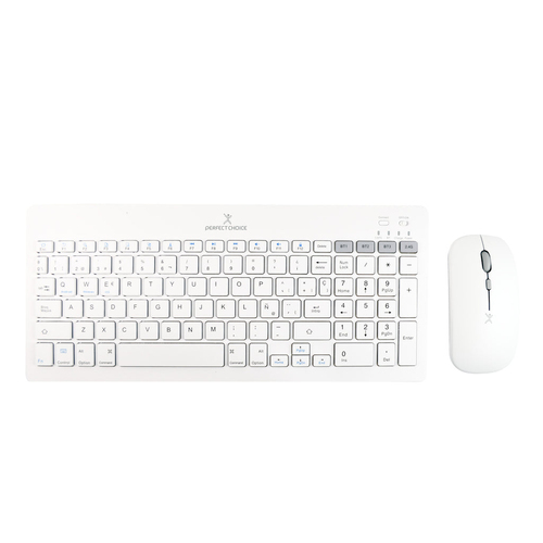 Kit Teclado y Mouse Perfect Choice Zebrary PC-201380 Interruptor de Membrana, Inalambrico, USB Tipo A, 1600 dpi, Blanco