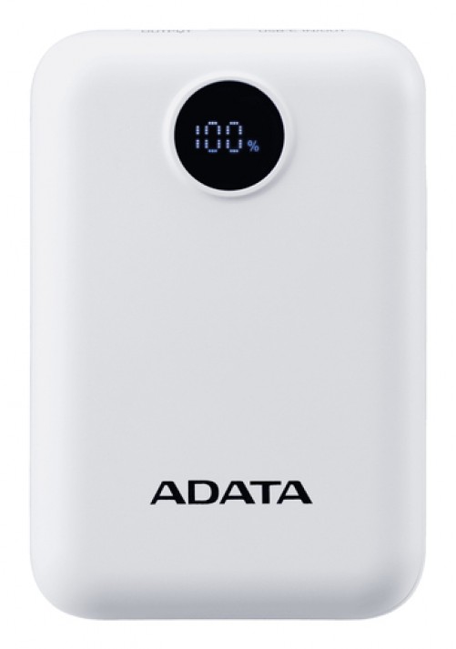 Power Bank Adata C100 10000 mAh, USB, Blanco