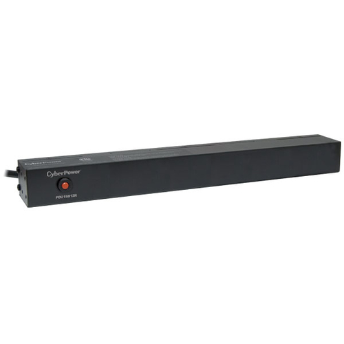 Sistema de Alimentacion Cyberpower PDU15B12R Horizontal/vertical, 12 Salidas AC, Conector NEMA 5–15p, 50 - 60 Hz, Máxima Corriente 15 A, Voltaje 120 V, Cable de 4.57 m, Capacidad del Rack 1U, Color...