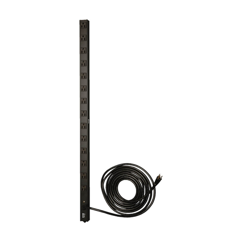 Sistema de Alimentacion Tripp Lite Vertical, 14 Salidas AC, Conector NEMA 5–15p, 50 - 60 Hz, Máxima Corriente 15 A, Voltaje 100-127 V, Cable de 4.57 m, Capacidad del Rack 0U, Color Negro
