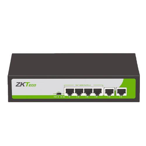 Switch Zkteco PE042-55-C RJ-45 6, Fast Ethernet (10/100), 4 PoE