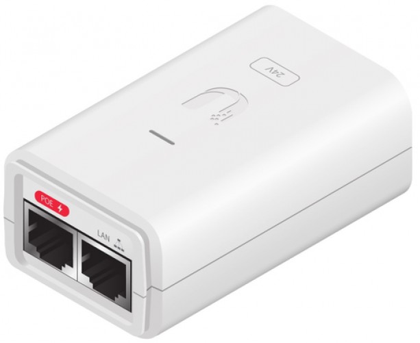 Inyector PoE Ubiquiti 24V, 0.3A con Puerto Gigabit, Color Blanco