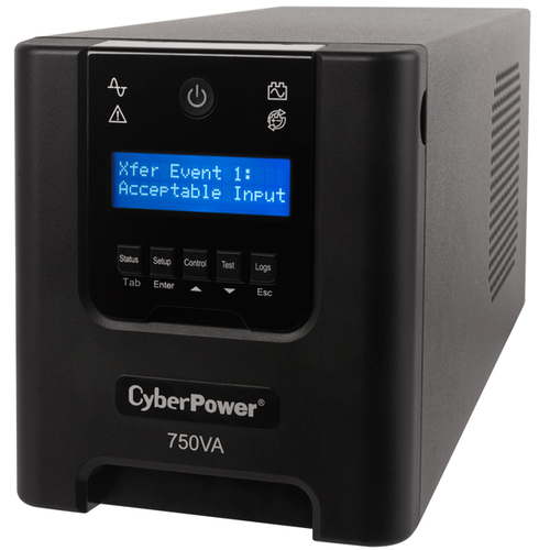 No Break Cyberpower PR750LCD 0.75 kVA / 525 W, Energía 1030 J, Entrada 154 V, Salida 120 V, 6 Salidas AC, Respaldo 15 min, Tower, con Indicadores LED, Tiempo Recarga Bat. 8 H, Color Negro