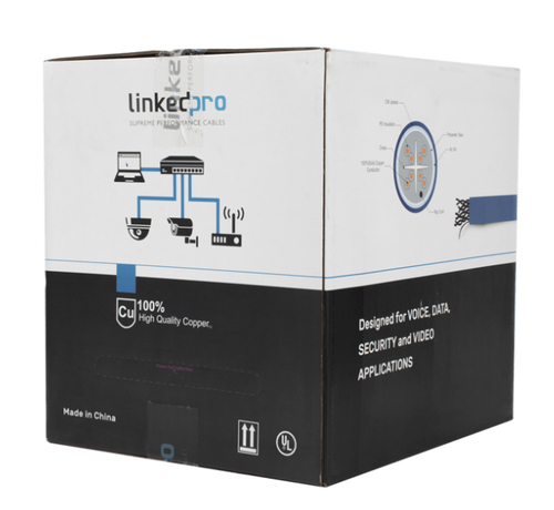 Bobina Linkedpro PRO-CAT6-S Cat6+, 305 m, F/UTP (FTP), Azul