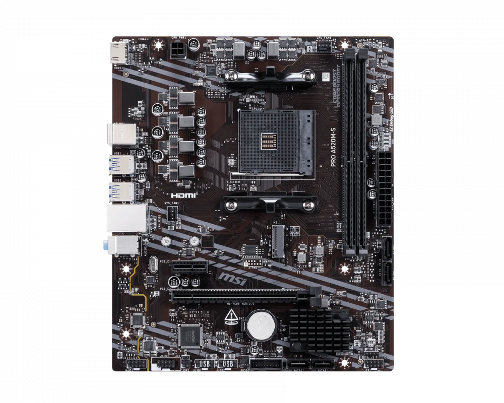 Tarjeta Madre MSI Pro A520M-S, Micro-ATX, Socket AM4, AMD A520, 64GB DDR4, HDMI para AMD