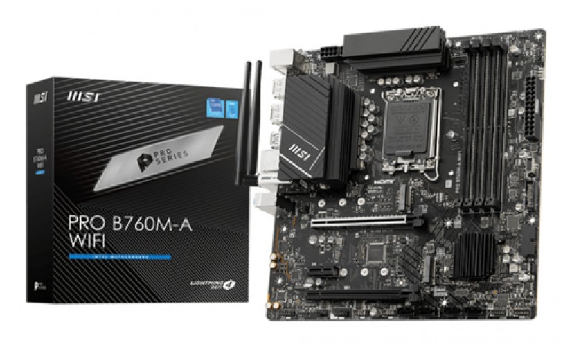 Tarjeta Madre MSI Pro B760M-A WiFi Lga 1700, 4 DDR5-SDRAM, Micro ATX, WiFi
