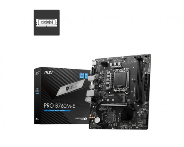 Tarjeta Madre MSI Pro B760M-E Lga 1700, 2 DDR5-SDRAM, Micro ATX
