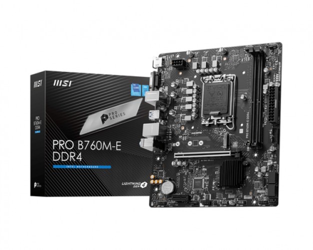 Tarjeta Madre MSI Pro B760M-E DDR4, Socket 1700, 2x DDR4 4800MHz, 1x M.2, 1x HDMI, Micro ATX
