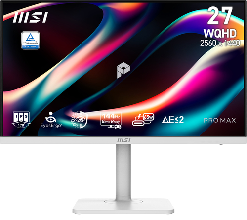 Monitor MSI Pro Max 271qphw E14 LCD, 27", Wide Quad HD, IPS, 144 Hz, 4 ms, Blanco