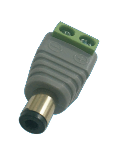Paquete con 10 Piezas de Adaptador de Corriente Saxxon para Camaras DC Macho, Gris
