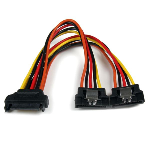 Divisor de Corriente Startech (PYO2LSATA), 0,15m Splitter de Alimentación SATA con Cierre Pestillo 1xmacho a 2xhembra