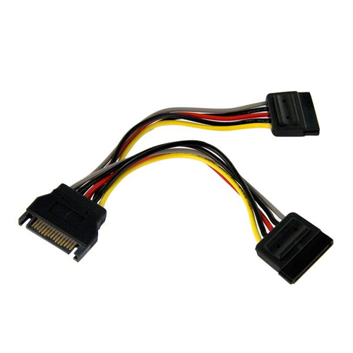 Cable Adaptador Bifurcador Divisor Splitter de Alimentación SATA de 0,15m - 2x Hembra, (PYO2SATA)