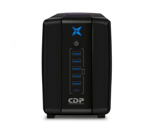 No Break CDP R-UPR758, Capacidad 750 VA, 375 Watts, Interactivo con AVR, 8 Tomas NEMA 5-15R, 300 Joules, Voltaje 120 V.