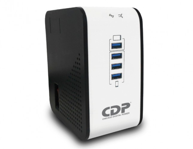 Regulador CDP R2CU-AVR1008 1000VA, 500W, 4x Puertos USB, 8 Contactos