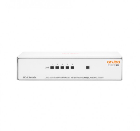 Switch Hpe Aruba Networking Networking Instant On Switch 5p Gigabit 1430 No Administrado, L2, RJ-45 5, Gigabit Ethernet (10/100/1000), Blanco