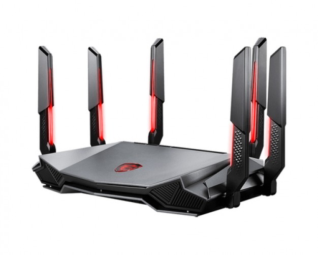 Ruteador Inalambrico MSI Radix AXE6600 WiFi 6E, 6x Antenas, 4x LAN, Triple Banda, RGB, Negro/rojo