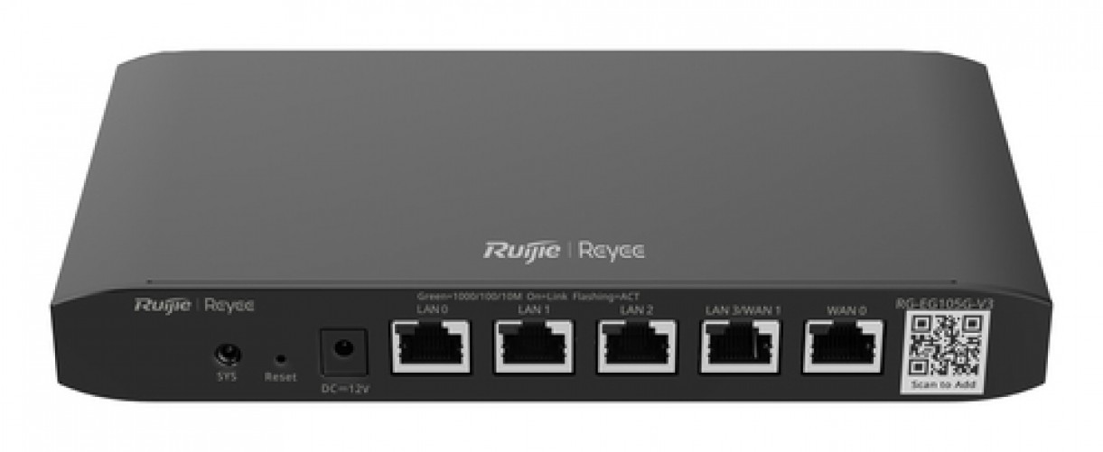 Balanceador de Cargas Ruijie RG-EG105G-V3, 5 Puertos, 2WAN, 3LAN Gigabit
