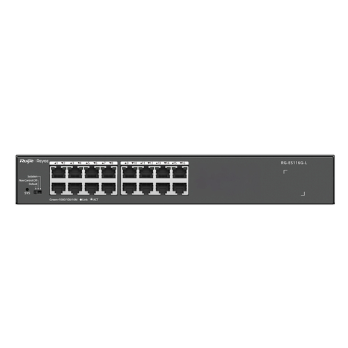 Switch Ruijie Networks RG-ES116G-L No Administrado, L2, RJ-45 16, Gigabit, Negro