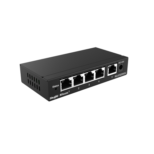 Switch Ruijie Gigabit Ethernet 5 Puertos, 10/ 100/ 1000Mbps, Administrable, 10 Gbit/s
