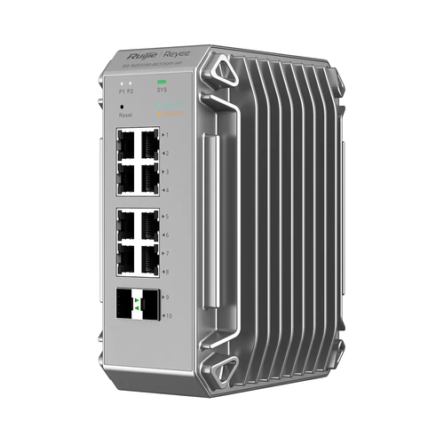 Switch Ruijie Networks RG-NIS3100-8GT2SFP-HP Gestionado, L2, RJ-45 8, Gigabit Ethernet (10/100/1000), (PoE +) 8, Gris