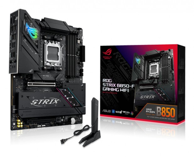 Tarjeta Madre Asus ROG Strix B850-F Gaming WiFi, Socket AM5, Chipset AMD B850, Formato ATX, Memoria DDR5, PCIe 5.0, Wi-fi 7, LAN 2.5g.