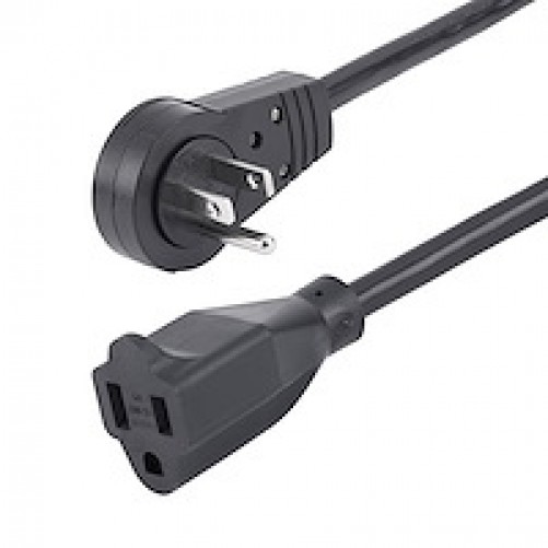 Cables de Alimentación Startech.com Cable de 3m de Extensión de Alimentación - Cable Extensor de Corriente Rotativo Plano de 360° - NEMA 5-15P a NEMA 5-15R, 16 Awg, 125V/13a - Negro - 3 Puntas ...