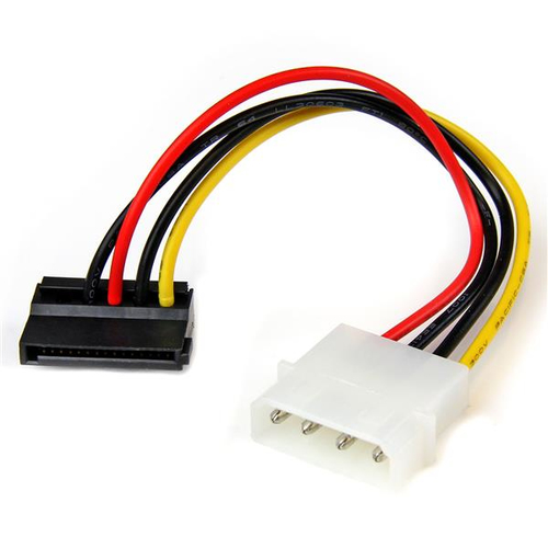 Adaptador Cable 15cm Alimentación SATA ángulo a la Izquierda 15 Pines a Molex 4 Pines LP4, Startech (satapowadpl)