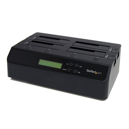Docking Station Startech.com Clonador Borrador Autónomo USB 3.0 / Esata a SATA de 4 Bahías para Discos Duros y Ssds 1:3 - Docking Station - Sanitizador, Duplicador de Discos Duros, 3 Copias, USB/es...
