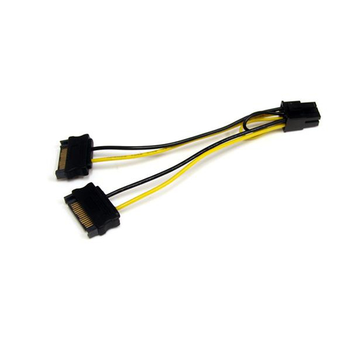 Cable Adaptador Startech 15cm Alimentación SATA a Conector 6 Pines de Corriente de Tarjeta Gráfica PCI Express, (satpciexadap)