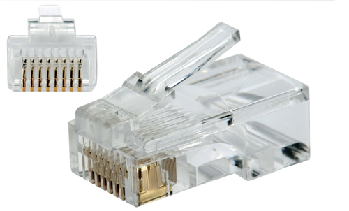 Sbe Tech 24018P8C - Plug RJ45 8 Posiciones 50 Micras de Oro Cat5e (50 Pza)
