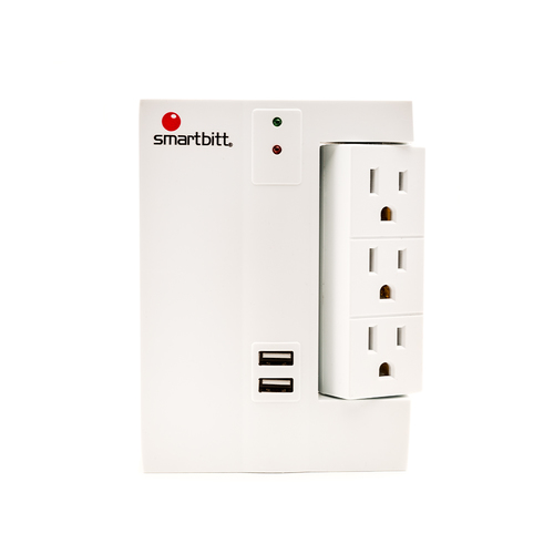 Supresor de Picos Smartbitt SBSS450J-6 120 V, 450 J, 50 - 60 Hz, 6 Contactos, NEMA 5–15p, Blanco