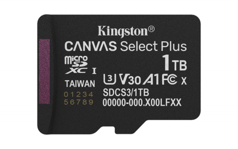 Memoria Kingston Technology Canvas Select Plus Gen3 1 TB, Velocidad 150 MB/s, Clase 10