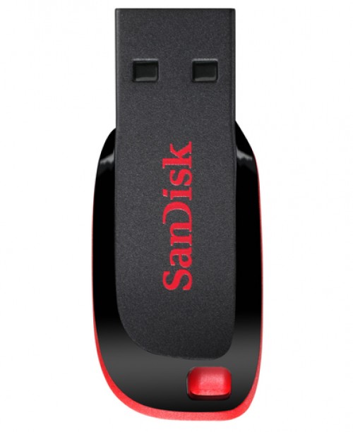 Memoria USB Sandisk Cruzer Blade 64GB, 2.0, Factor de Forma sin Tapa, Color Negro/rojo