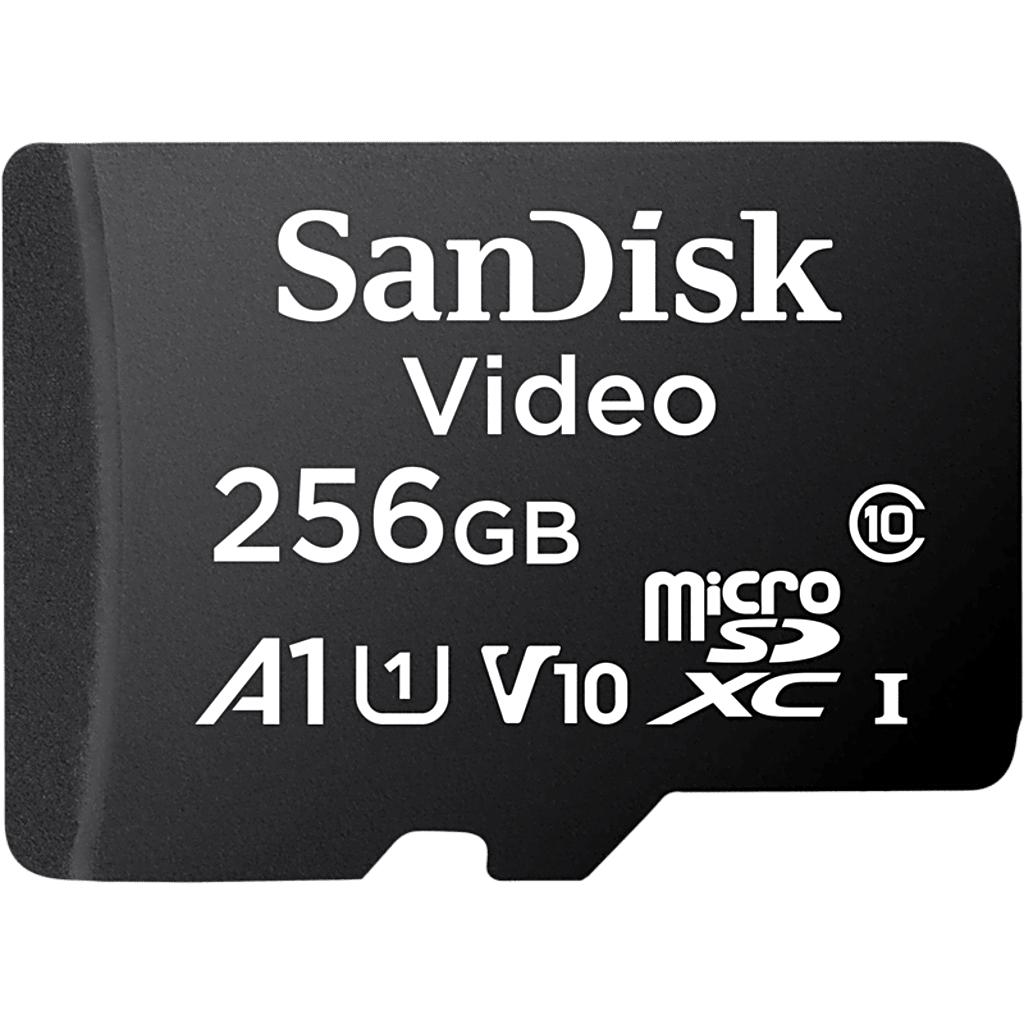 Memoria Micro SD Sandisk Video, 256GB, UHS-I, Clase 10, Videovigilancia 24/7