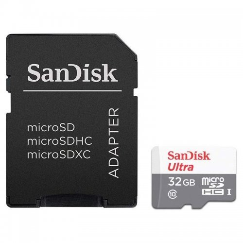 Memoria Micro SDHC Sandisk Ultra 32GB, UHS-I, Clase 10, con Adaptador