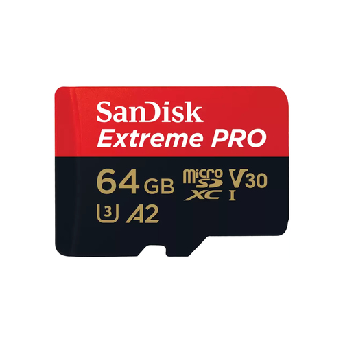 Memoria microSD Sandisk Extreme Pro 64GB, Velocidad 200 MB/s, Clase 10