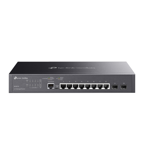 Switch TP-Link Omada SG3210 Gestionado, L2/L3, RJ-45 8, Gigabit Ethernet (10/100/1000), 1U, Negro