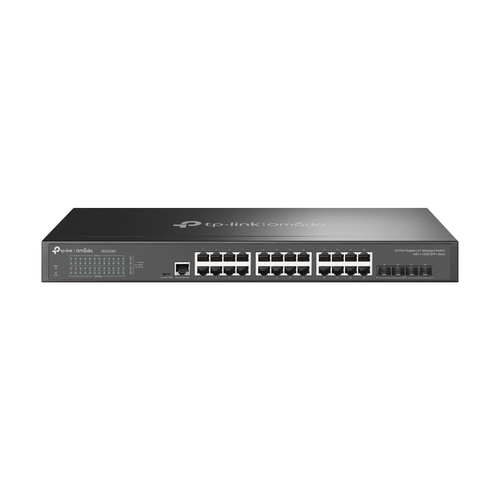 Switch TP-Link Omada SG3428X Gestionado, L2+/L3, RJ-45 24, Gigabit Ethernet (10/100/1000), 1U, Negro