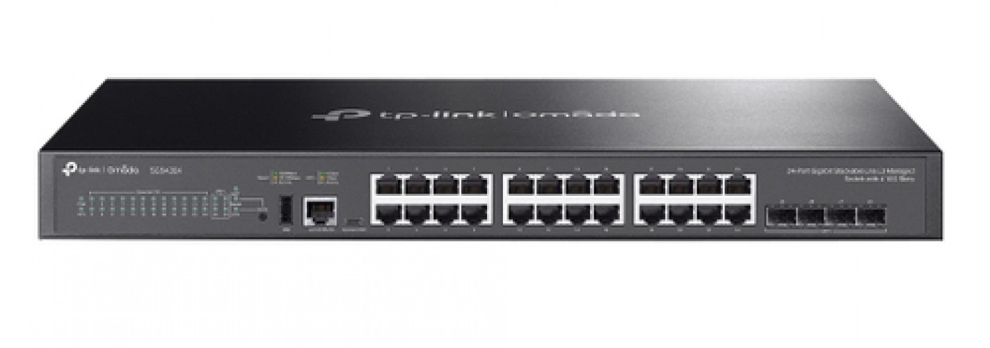 Switch TP-Link Omada SG5428X Gestionado, L3, RJ-45 24, Gigabit Ethernet (10/100/1000), Negro