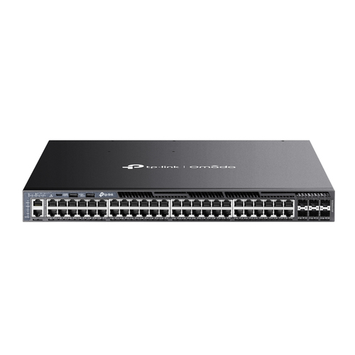 Switch TP-Link Omada SG6654XHP 48 Puertos Gigabit RJ45 PoE 6 Puertos SFP a 10g L3 Rip, Ospf, Ecmp, Vrrp, Pim-dm, Pim-sm, And Dhcp Server/relay