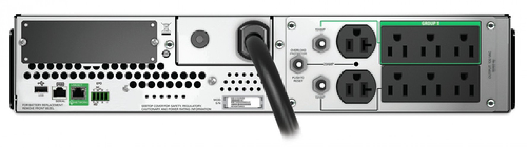 No Break APC SMT2200RM2UC 2.2 kVA / 1980 W, 530 J, Entrada 154 V, 8 Salidas AC, Negro