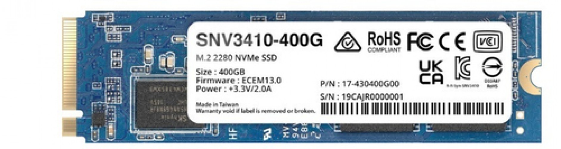 SSD Synology SNV3410 400GB, M.2, PCI Express 3.0