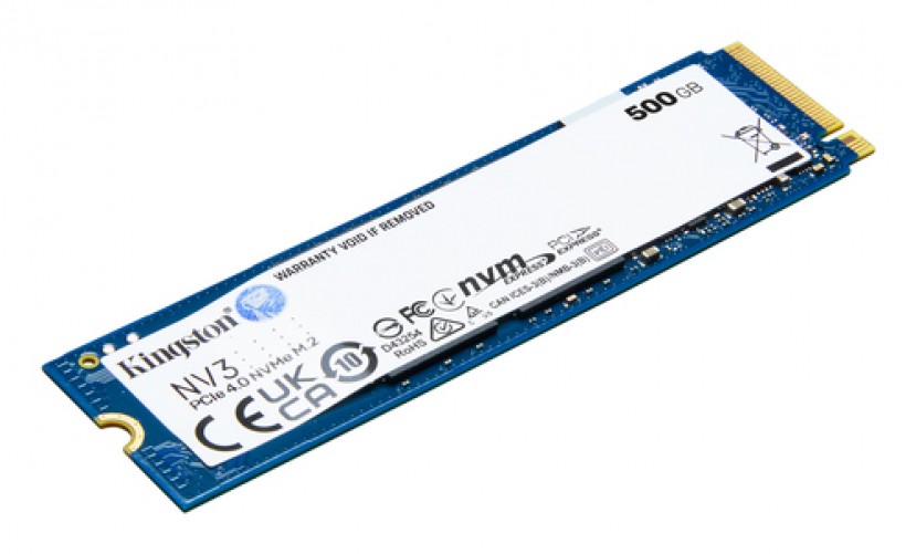 SSD Kingston NV3 500GB, M.2, PCI Express 4.0, Lectura 5000 MB/s, Escritura 3000 MB/s