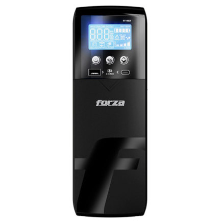 UPS Forza ST-1001 UPS Inteligente 1000VA/600W Torre Compacta, 10 Salidas, LCD, Puertos USB De Carga, SOFTWARE-120V