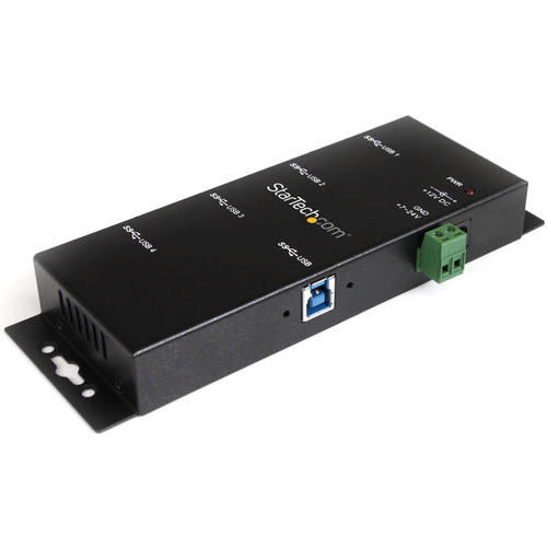 Hub Startech.com Interfaz USB 3.2 Gen 1 (3.1 Gen 1) Type-b, 4 USB A 3.1, Acero, Cantidad de Puertos 4, Velocidad 5000 Mbit/s, Color Negro