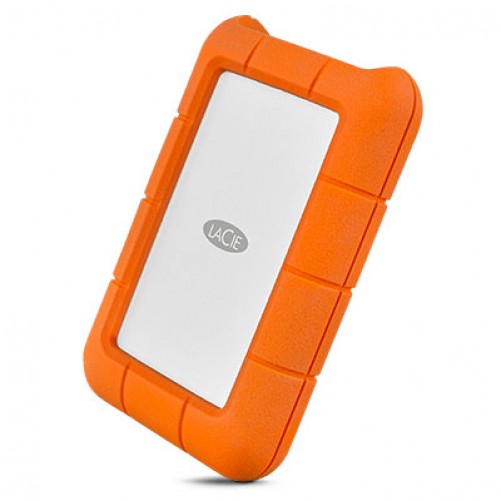 Disco Duro Externo Lacie Rugged USB-C 2 TB, USB Tipo C 3.2 Gen 1 (3.1 Gen 1), Naranja, Plata