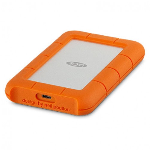 Disco Duro Externo Lacie Rugged USB-C 4 TB, USB Tipo C 3.2 Gen 1 (3.1 Gen 1), Naranja, Plata